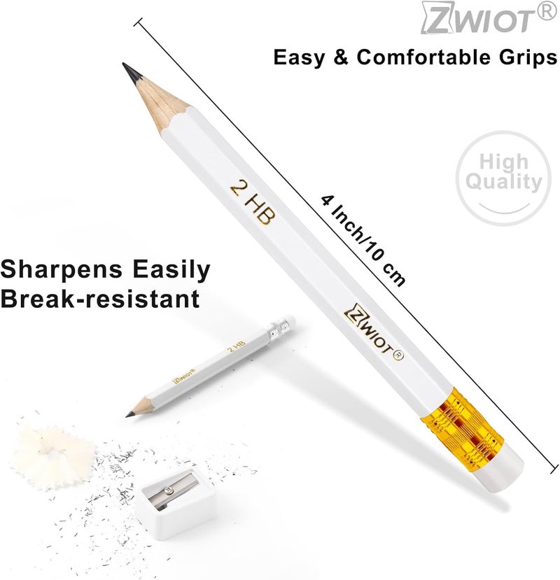 ZWIOT ZWlOT Golf Pencils with Eraser, #2 HB Half,4" Mini,Pre-Sharpened,120/200/320 Count Pencils Wood Cased Short for Classroom, Office, School, Wedding and Party Game - Image 2
